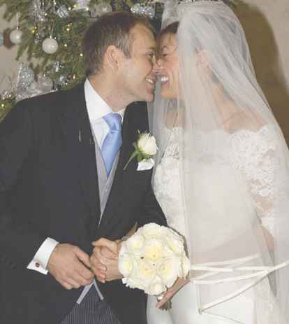 Kate Silver with her husband during her wedding. husband, partner, lover